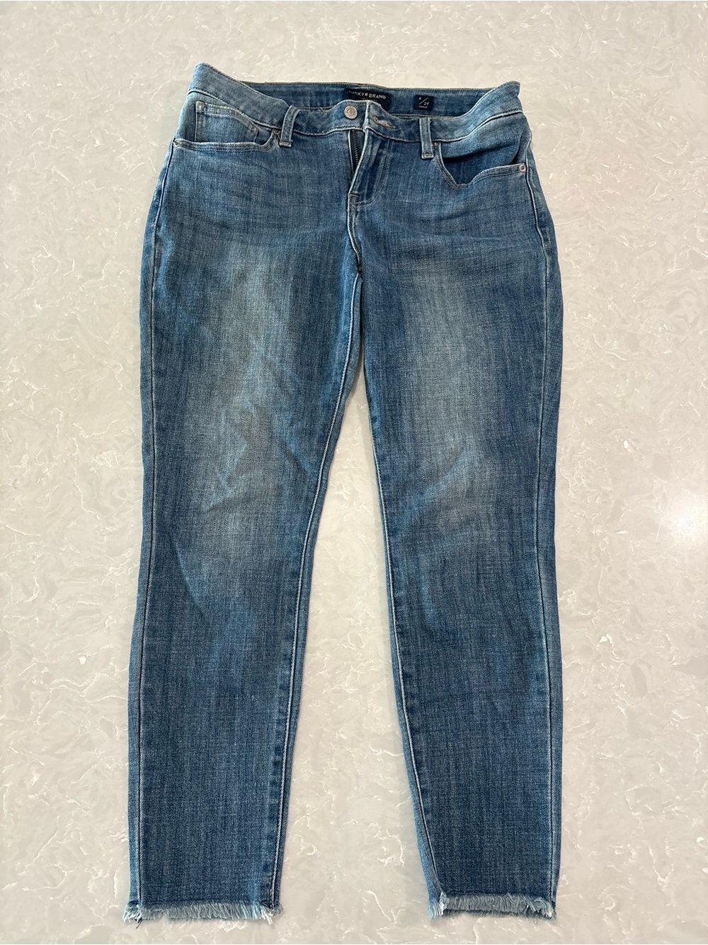 Women's Mid-Rise Slim Straight Jeans in Medium Blue- Lucky Brand